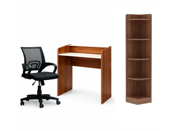 Luna Engineered Wood Study Table With Office Chair Rio Engineered Wood Bookshelf